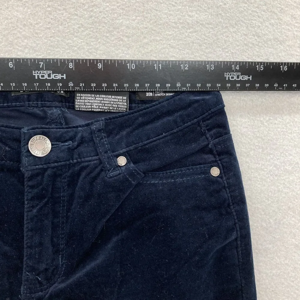 Buffalo David Bitton Marvel‎ Velvet Skinny Ankle Pants Women's 2/26 Blue Stretch - Picture 7 of 13